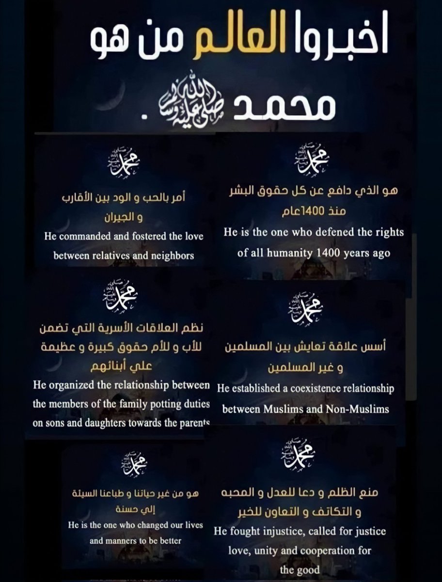 [من حقّ الآخرين علينا أن يعرفوا من هو نبينا الحبيب #محمد صلى الله عليه وسلم] .. الصور من ح…