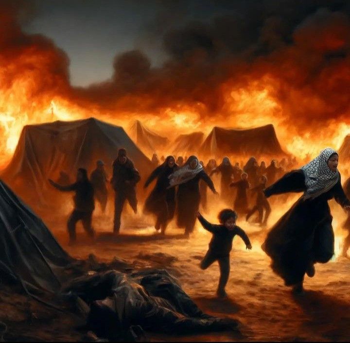 في #كربلاء سُفك دم سيدنا #الحسين ليبقى الحقّ حيّاً، وفي #فلسطين يُسفك كل يوم ليُقتل حتى ال…